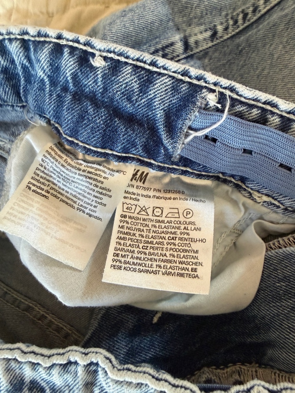 Girls H&M wide leg Light Blue Washed Cargo Jeans - Picture 5 of 10